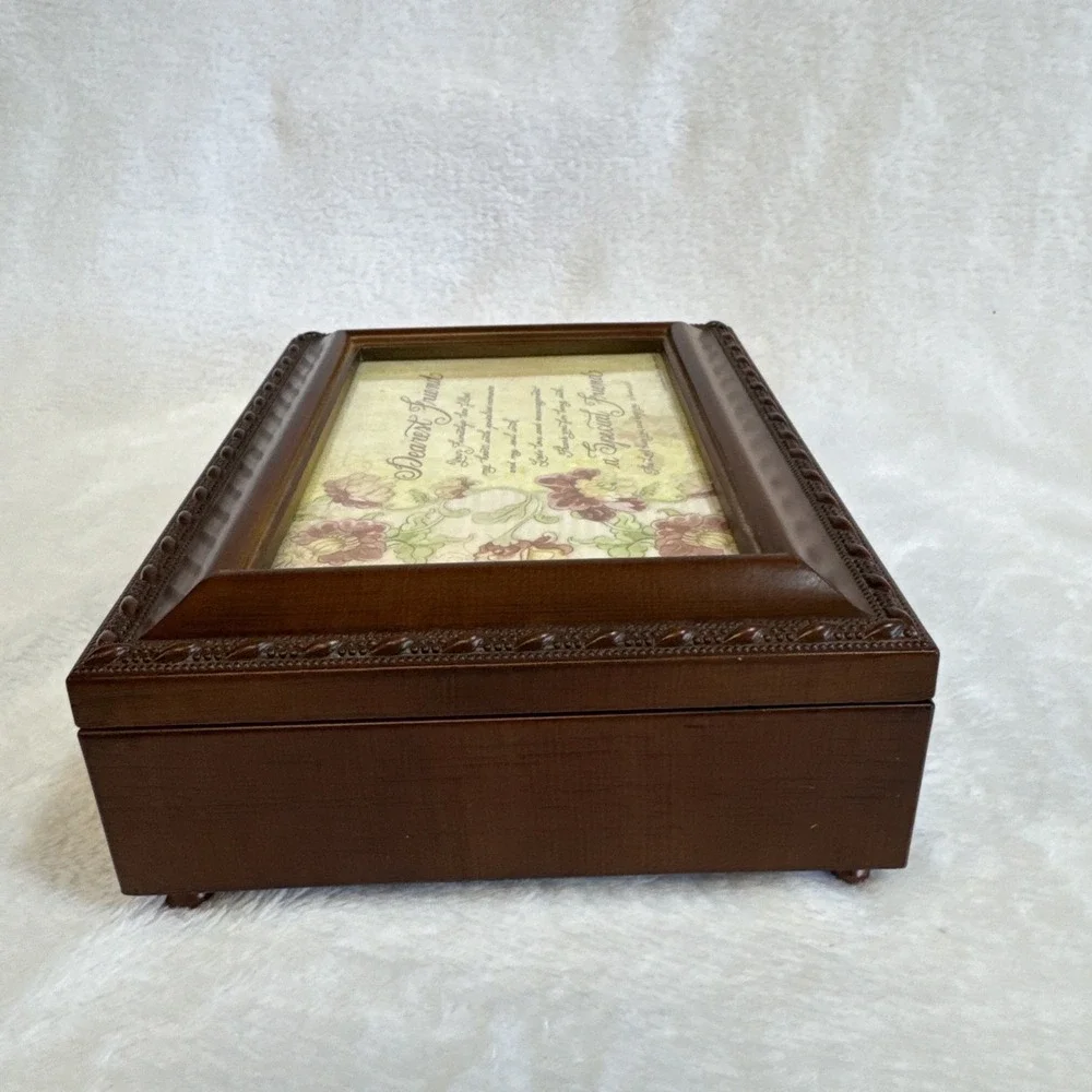 Sankyo Wood Music Jewelry Box What A Friend We Have In Jesus Dearest‎ Friend 8x6
